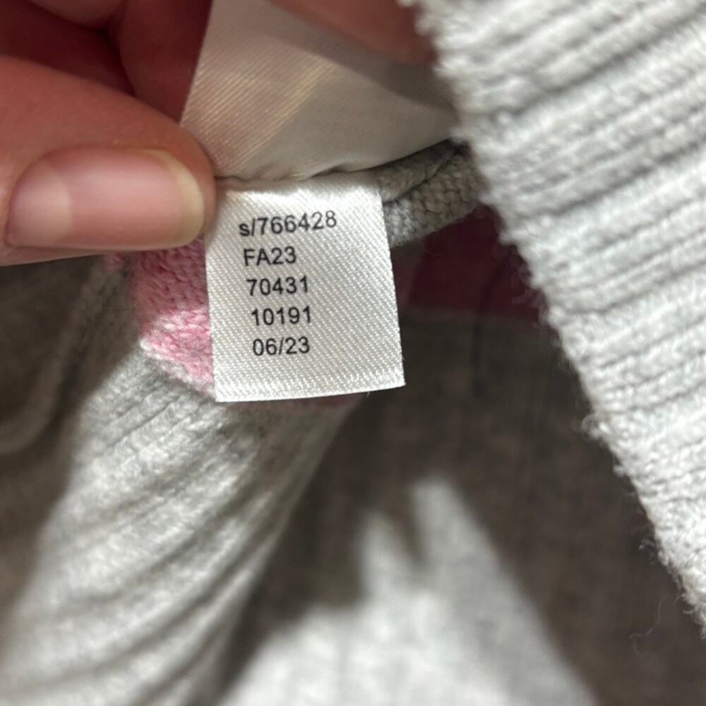 LOFT Women's Medium Stripe Pullover Boatneck Sweater Gray Pink Burgundy - Picture 7 of 10